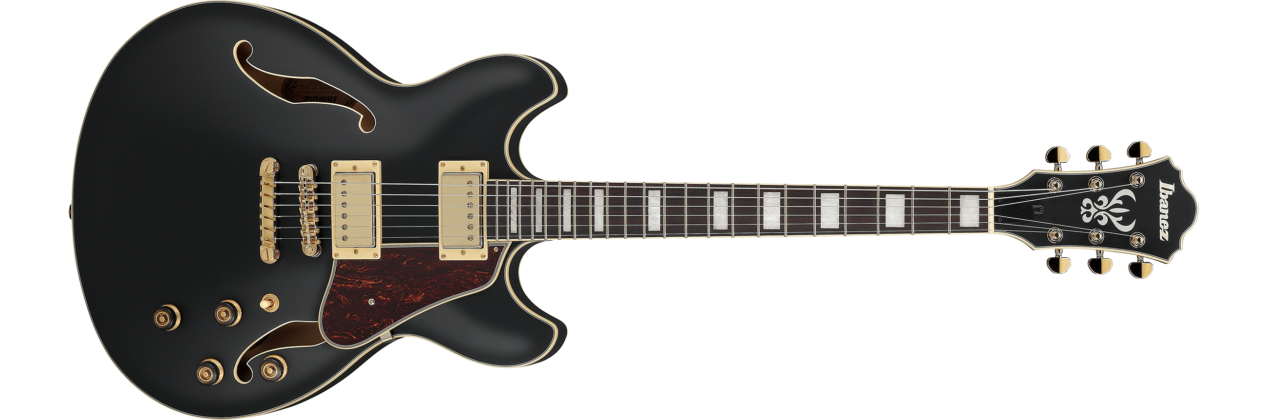 Ibanez Hollow Body Electric Guitar w/ Bound Walnut Fingerboard - Flat Black AS73GBKF