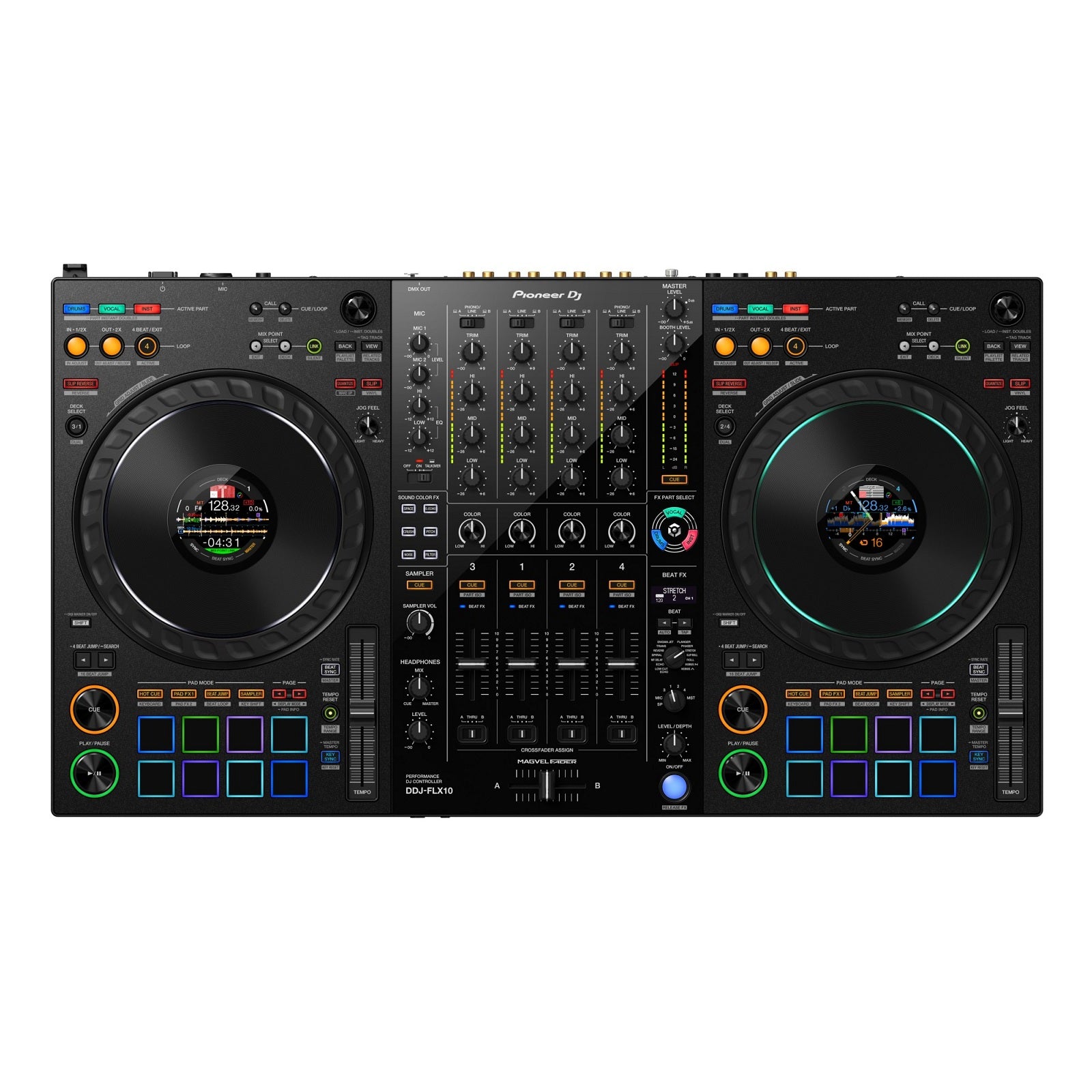 Pioneer DJ 4-Channel DJ Controller for rekordbox and Serato DJ Pro DDJ-FLX10