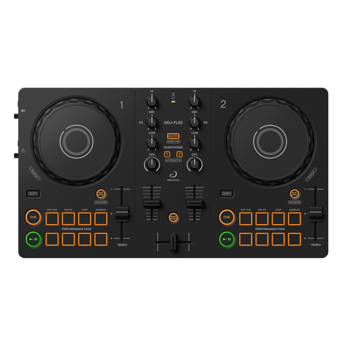 Pioneer DJ DDJ-FLX2 2-deck Rekordbox and Serato DJ Controller - Graphite Multi-device Compatibility