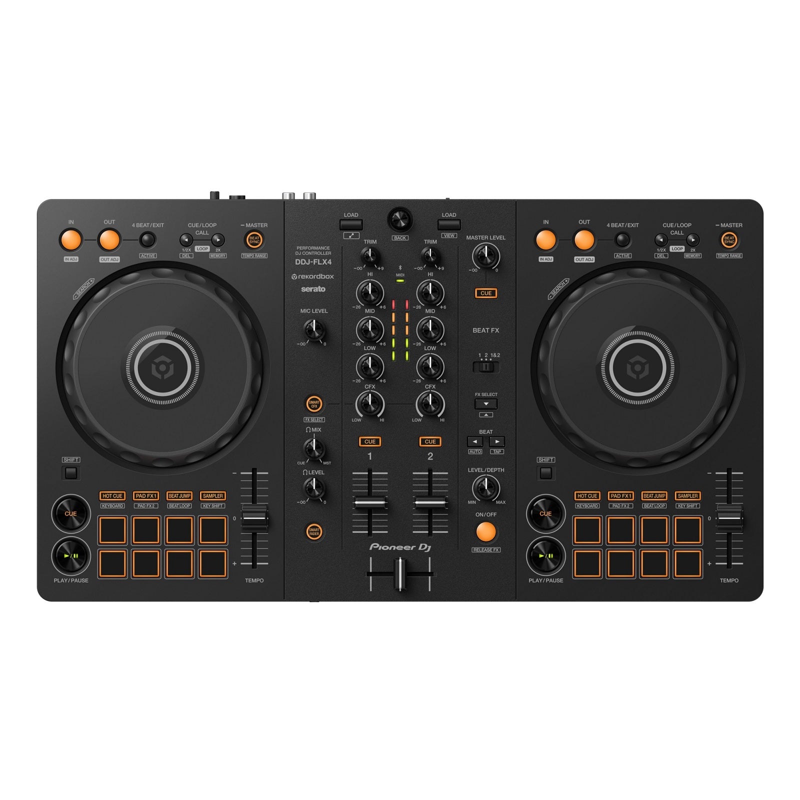 Pioneer DJ 2-Channel DJ Controller for Multiple DJ Applications, with REKORDBOX and SERATO DJ - Black DDJ-FLX4