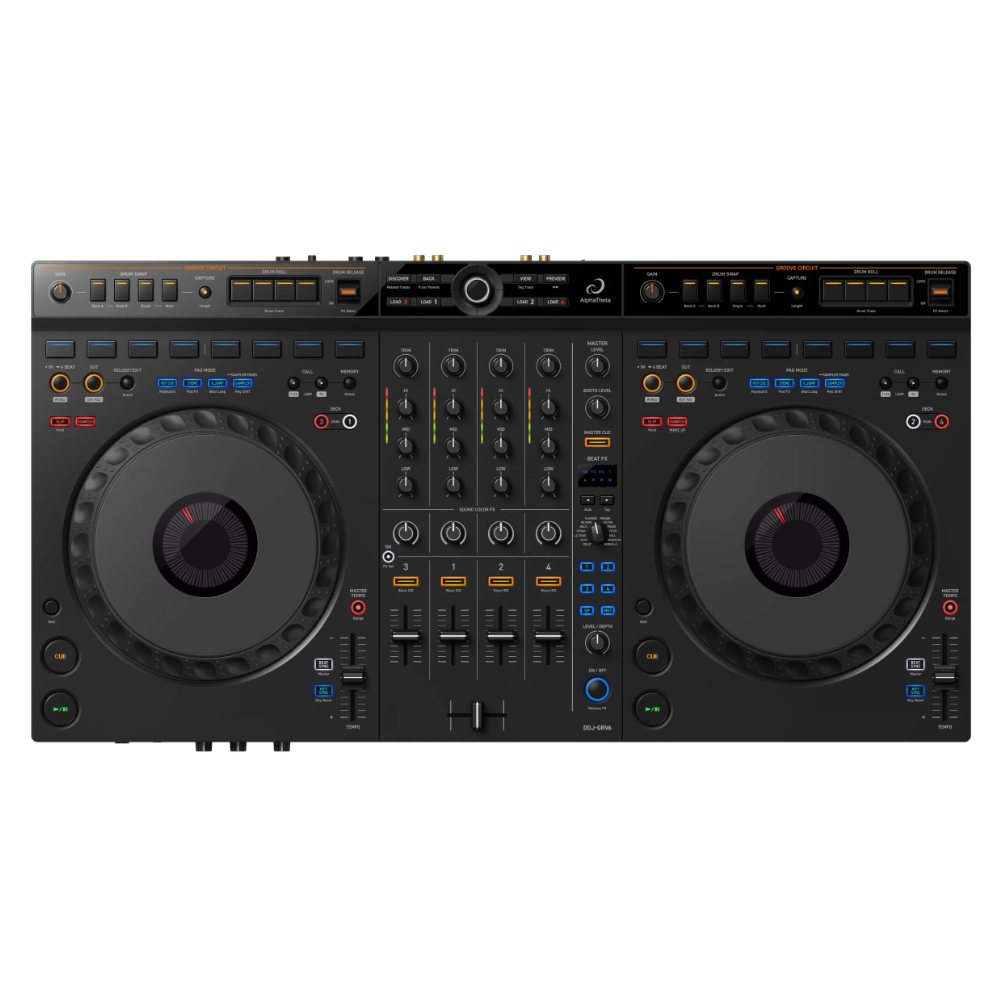 Alpha Theta 4-channel DJ controller for multiple DJ applications