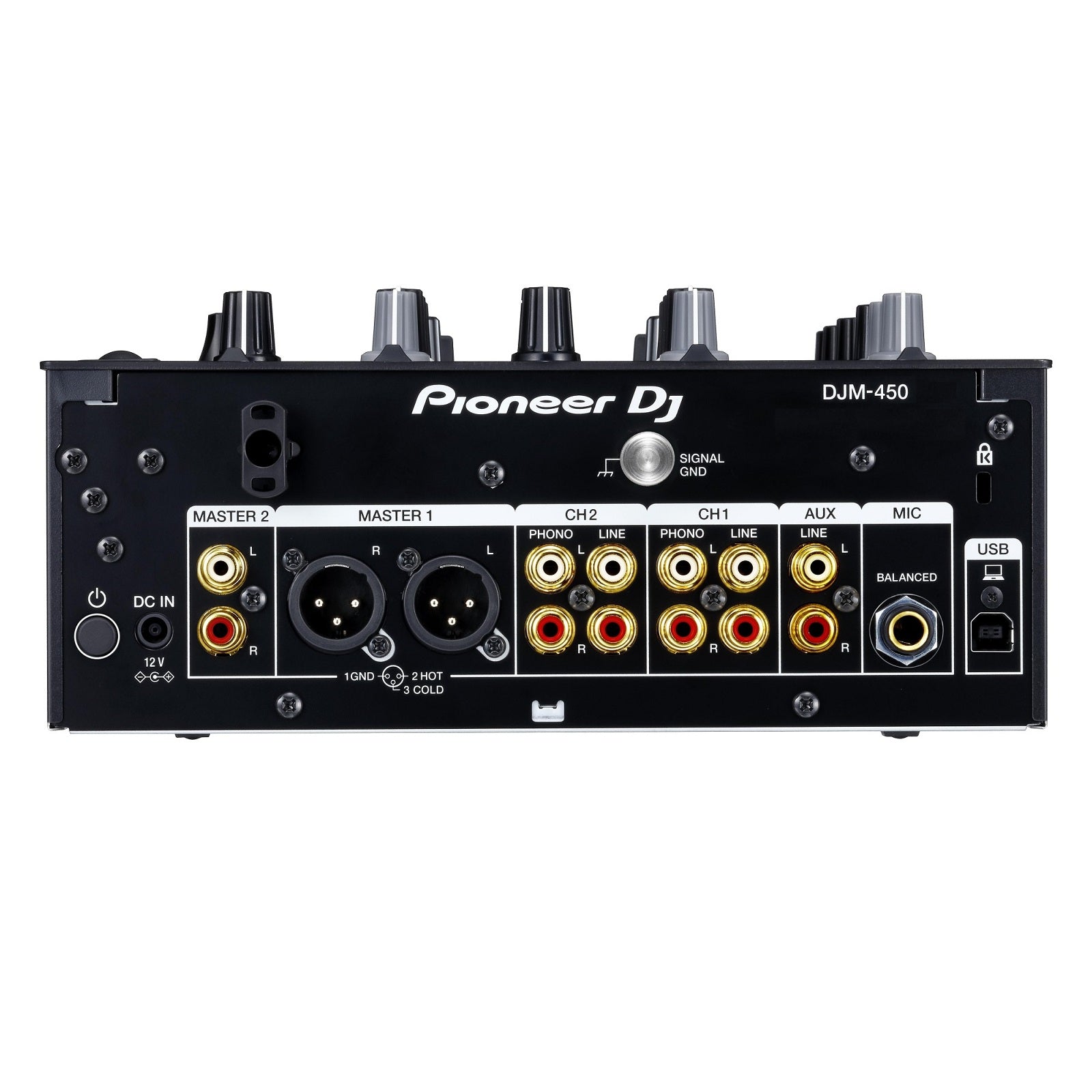 Pioneer DJ DJM-450 2-channel DJ Mixer with Onboard 24-bit Audio Interface, 3-band EQs, Magvel Faders, Sound Color FX, Beat FX, and rekordbox dj/rekordbox DVS Software