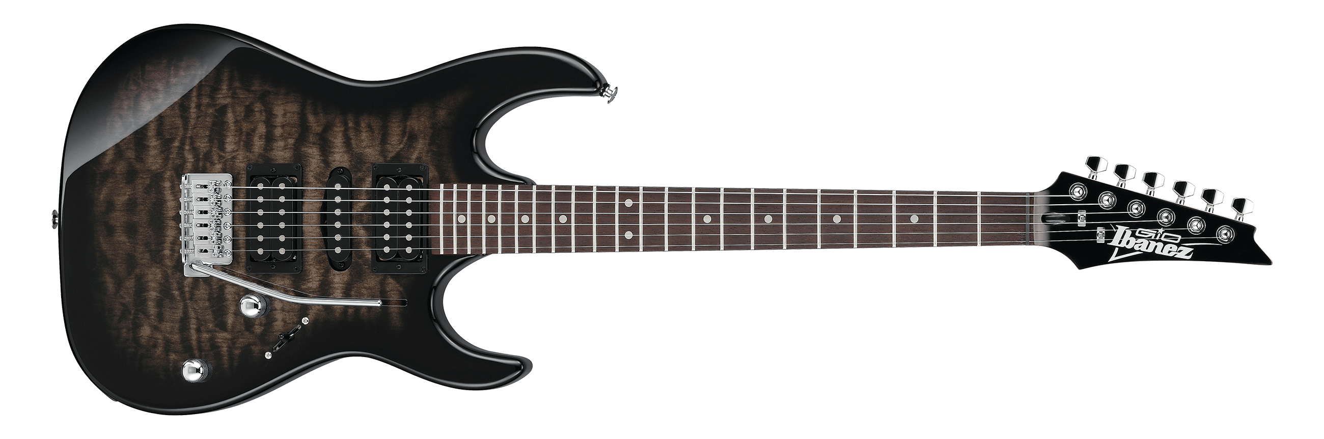 Ibanez Gio Rx Series Electric Guitar w/ Jatoba Fingerboard - Transparent Black Burst GRX70QATKS