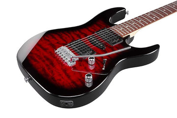 Ibanez Gio Series Electric Guitar w/ Jatoba Fingerboard - Transparent Red Burst GRX70QATRB