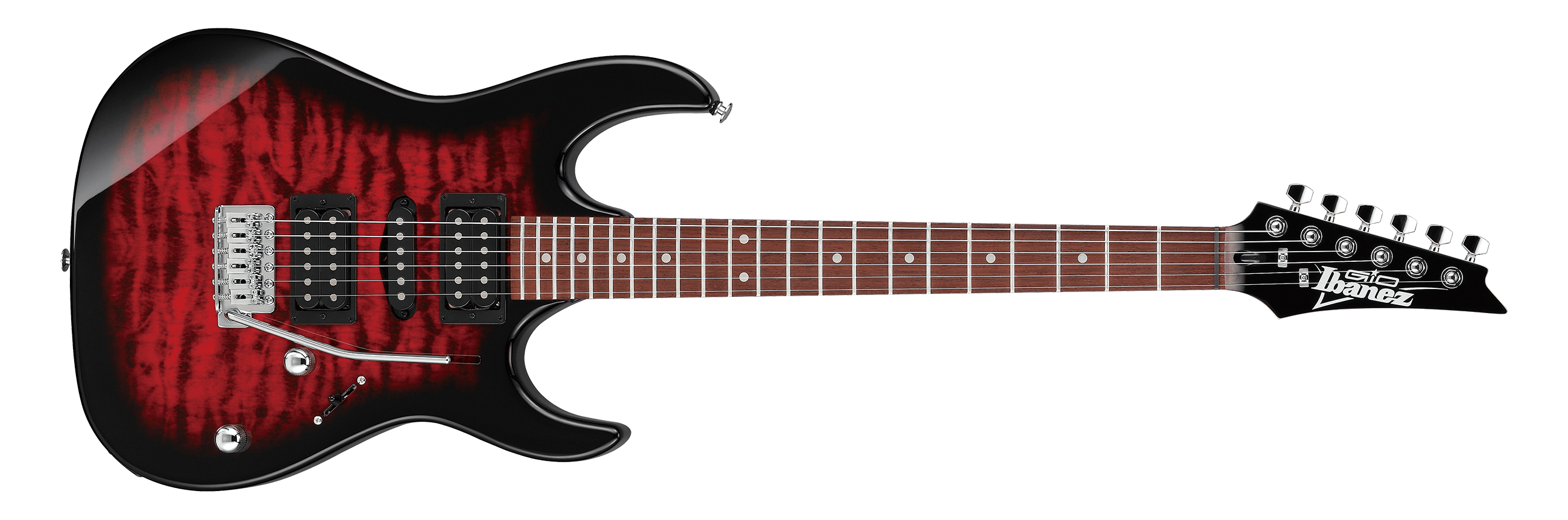 Ibanez Gio Series Electric Guitar w/ Jatoba Fingerboard - Transparent Red Burst GRX70QATRB
