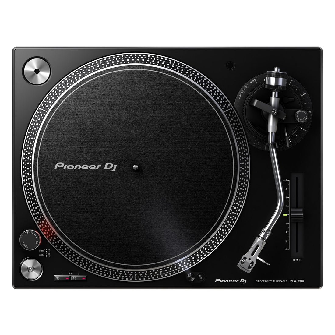 Pioneer DJ PLX-500-K Turntable with Direct-drive Motor, Preamplifier, Headshell with Cartridge and Stylus, and USB-Black