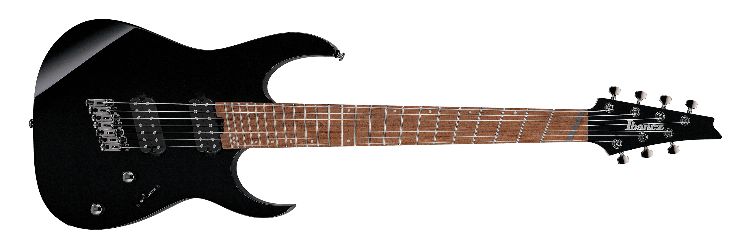 Ibanez 7-String Electric Guitar w/ Jatoba Fingerboard & Multi-Scale Frets - Black RGMS7BK