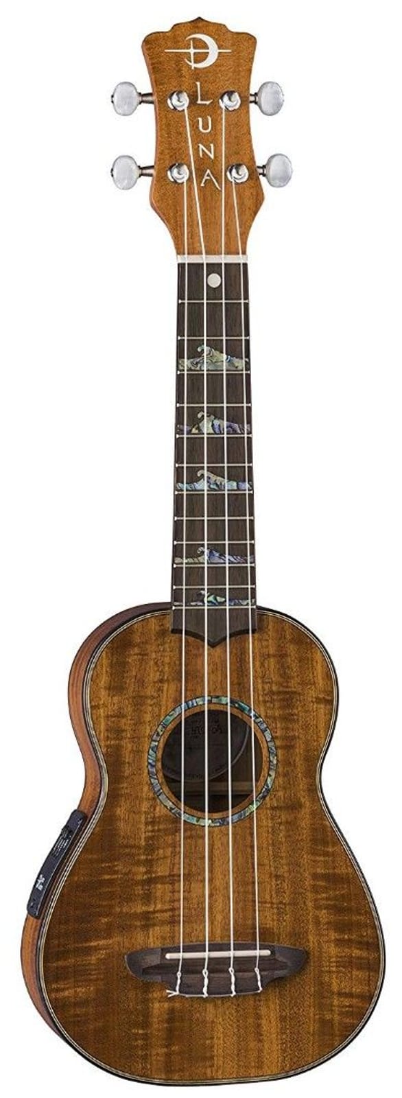 Luna Guitars High Tide Koa Soprano Ukulele Acoustic-Electric Ukulele - Satin Natural