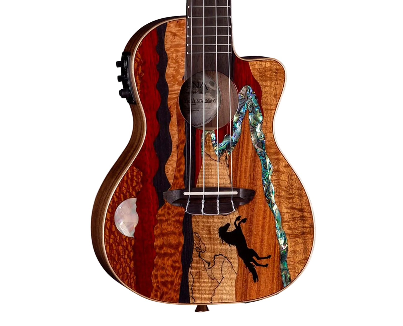 Luna Guitars Vista Stallion Concert Uke w/ Bag - Gloss Finish