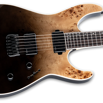 ESP LTD M-1000HT Electric Guitar w/ Macassar Ebony Fingerboard - Burled Poplar Black Fade LM1000HTBPBLKFD