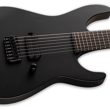 ESP LTD M-7HT Baritone Black Metal 7-String Electric Guitar w/ Macassar Ebony Fingerboard Black Satin