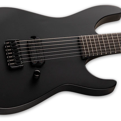 ESP LTD M-7HT Baritone Black Metal 7-String Electric Guitar w/ Macassar Ebony Fingerboard Black Satin