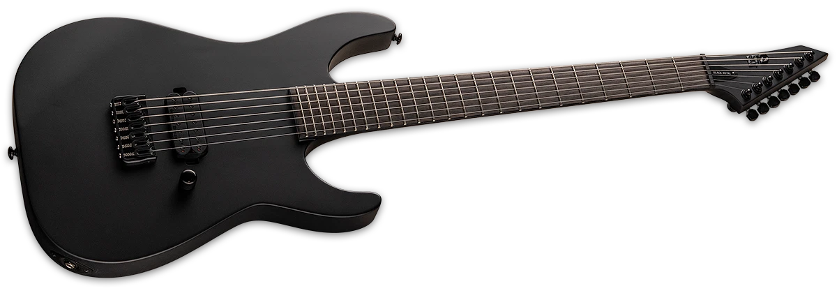 ESP LTD M-7HT Baritone Black Metal 7-String Electric Guitar w/ Macassar Ebony Fingerboard Black Satin