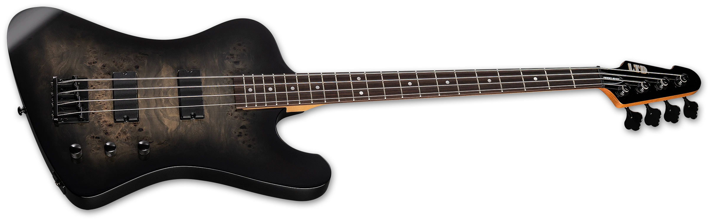 ESP LTD Phoenix-204DX 4-String Bass w/ Rosewood Fingerboard - Black Burst LPHX204DXBLKB