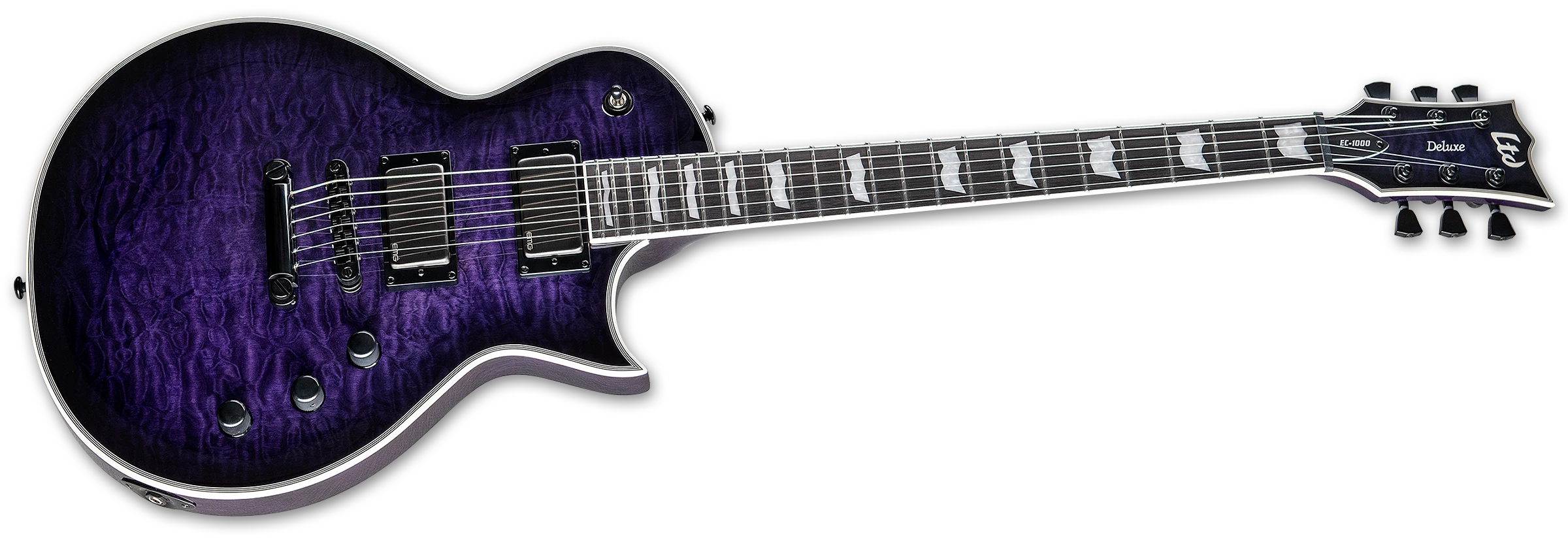 ESP LTD EC-1000 Electric Guitar w/ Macassar Ebony Fingerboard - See Thru Purple Sunburst