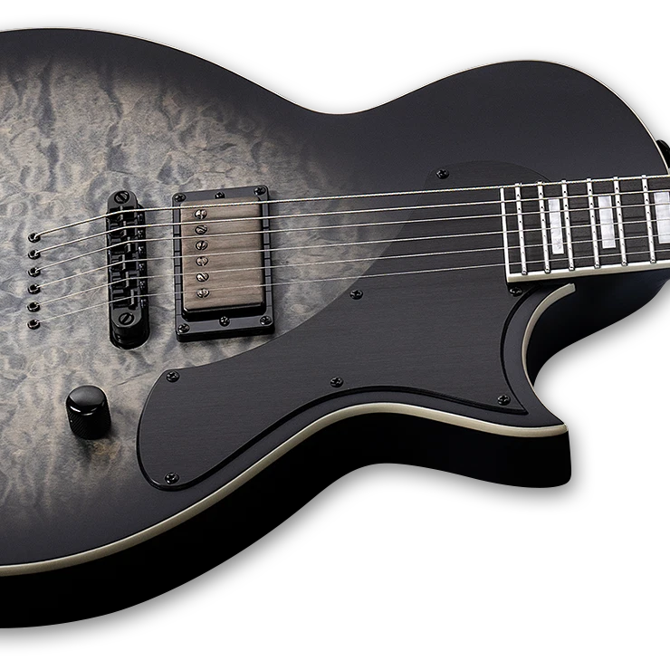 ESP LTD EC-01FT Electric Guitar w/ Macassar Ebony Fingerboard - Charcoal Burst Satin LEC01FTQMCHBS