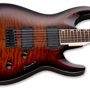 ESP LTD MH Series Quilted Maple Electric Guitar w/ Rosewood Fingerboard - Dark Brown Sunburst LMH200HTQMDBSB