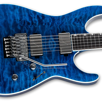ESP LTD MH-1000 QM Electric Guitar w/ Macasser Ebony FIngerboard - Black Ocean LMH1000QMBLKOC