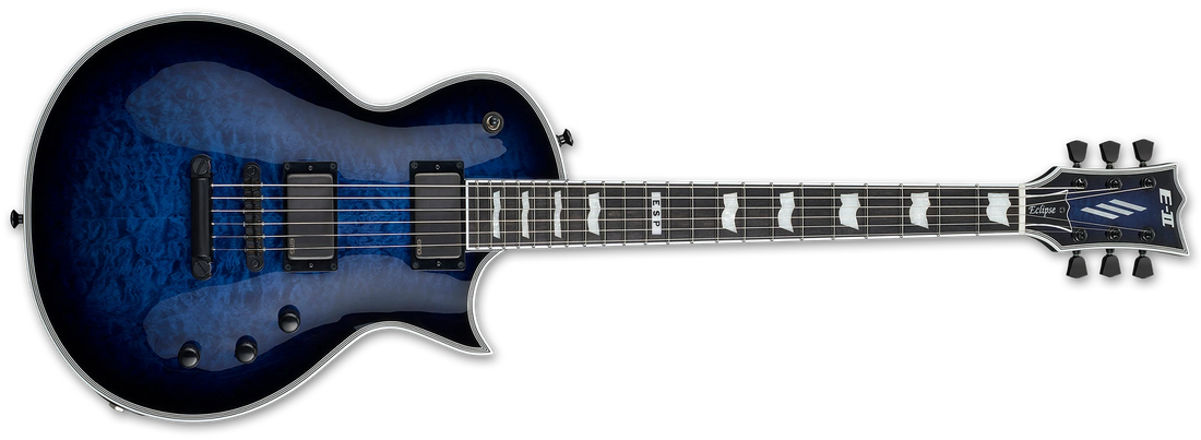 ESP E-II Eclipse Series Electric Guitar w/ Ebony Fingerboard - Reindeer Blue Reindeer Blue EIIECQMRDB
