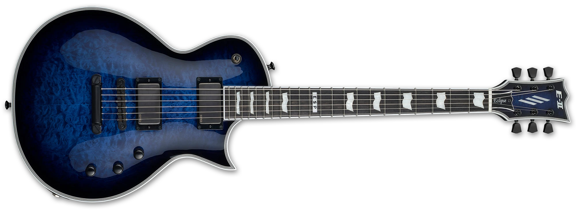 ESP E-II Eclipse Series Electric Guitar w/ Ebony Fingerboard - Reindeer Blue Reindeer Blue EIIECQMRDB