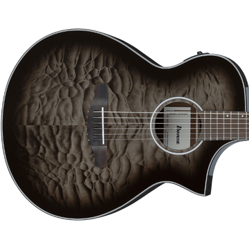 Ibanez AEW Series Cutaway Acoustic/Electric Guitar - Black Burst AEWC16QATKH