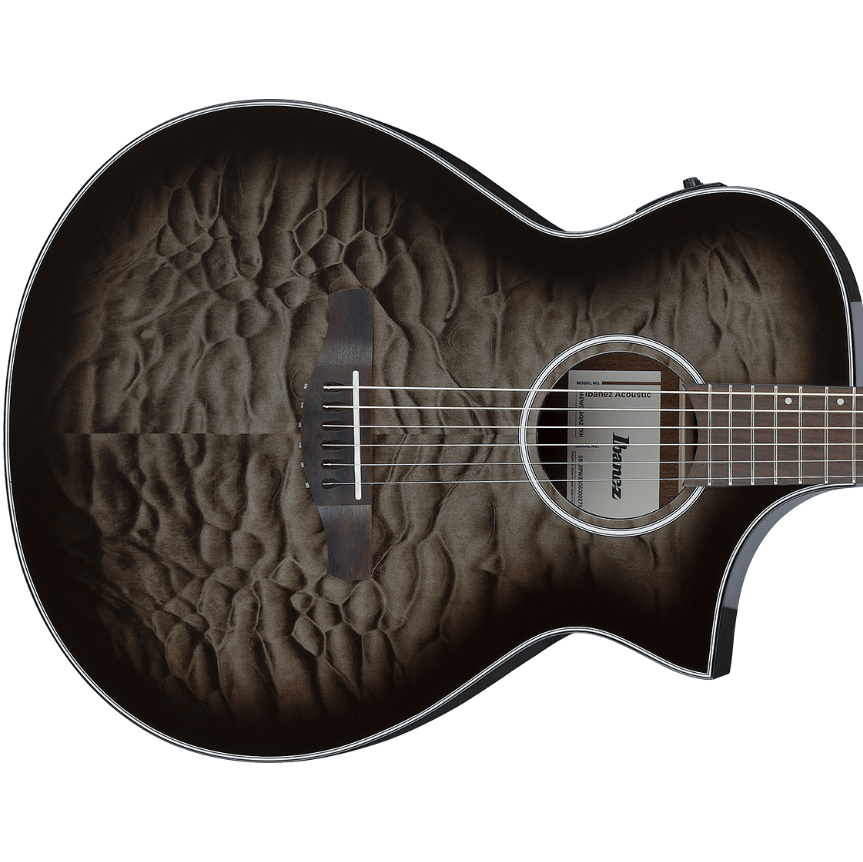 Ibanez AEW Series Cutaway Acoustic/Electric Guitar - Black Burst AEWC16QATKH