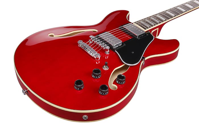 Ibanez Artcore Hollow Body Electric Guitar w/ Bound Rosewood Fingerboard - Transparent Cherry Red AS73TCD