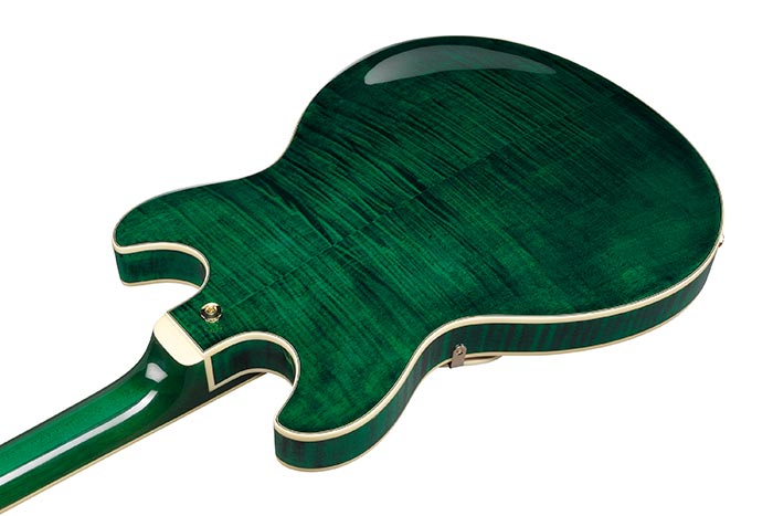 Ibanez Artcore Expressionist Series Electric Guitar w/ Bound Macassar Ebony Fingerboard - Transparent Moss Green AS93FMTMG