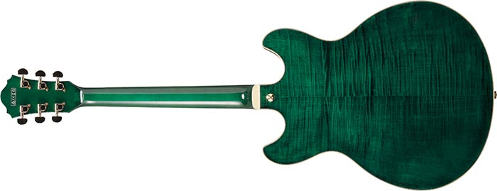 Ibanez Artcore Expressionist Series Electric Guitar w/ Bound Macassar Ebony Fingerboard - Transparent Moss Green AS93FMTMG