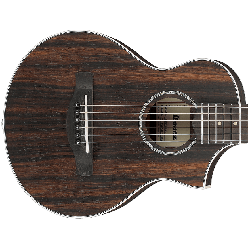 Ibanez Piccolo Acoustic Guitar w/ Purpleheart Fingerboard - Dark Brown Open Pore EWP13-DBO
