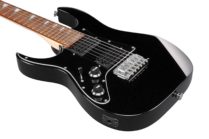 Ibanez Gio miKro Left Handed Electric Guitar w/ Jatoba Fingerboard - Black Night GRGM21BKNL