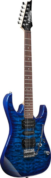 Ibanez Gio Quilted Maple Art Grain Electric Guitar w/ Jatoba Fingerboard - Transparent Blue Burst GRX70QATBB