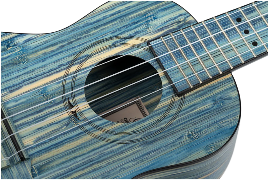 Ortega Bamboo Series Concert Ukulele - Stonewashed Blue