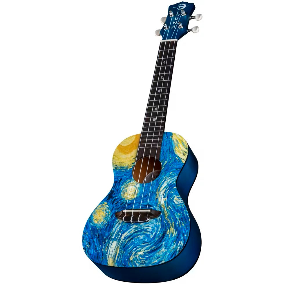 Luna Guitars Starry Night Concert Ukulele w/ Gig Bag