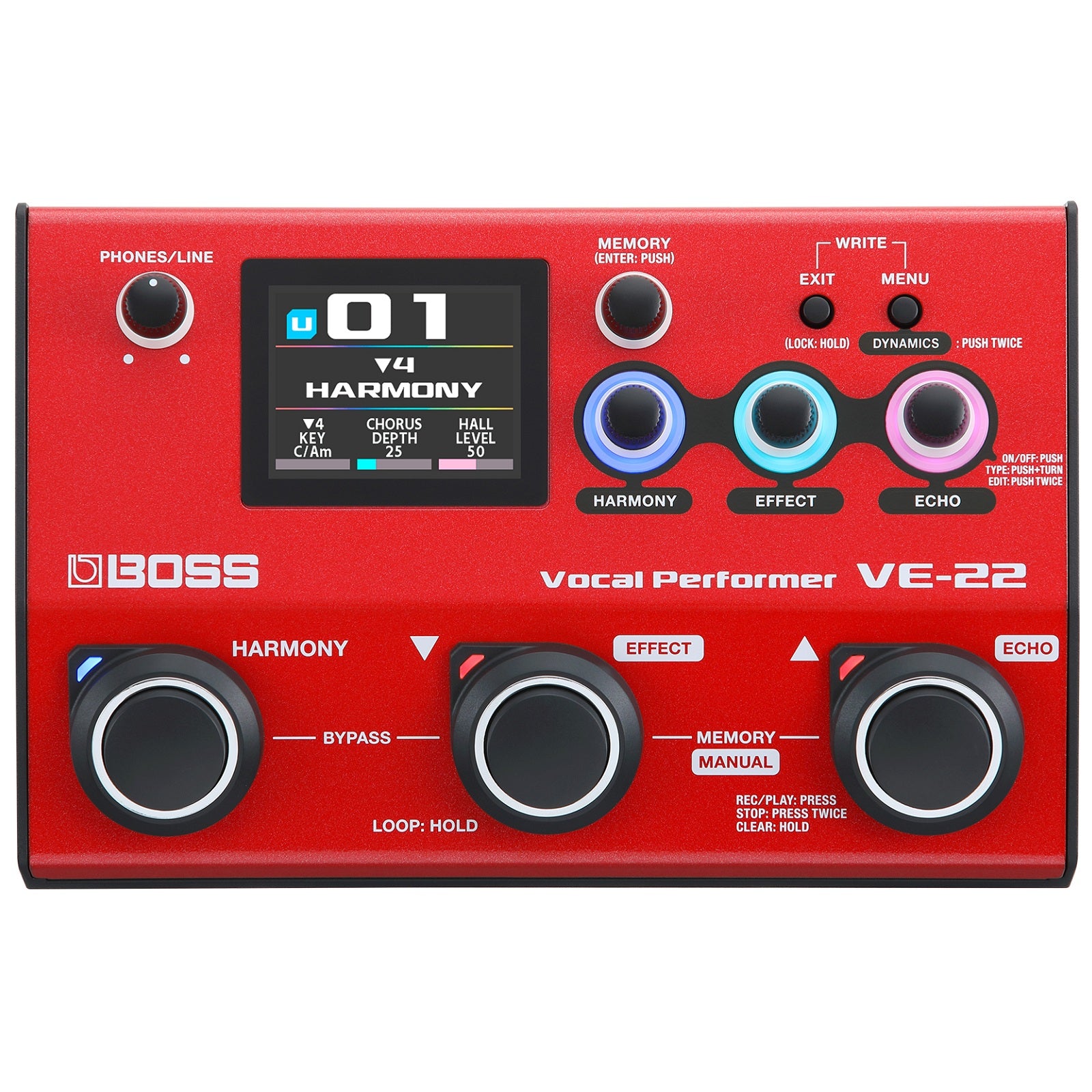Boss VE-22 Vocal Performer Mic Pre-amp, Effects Processor and Looper