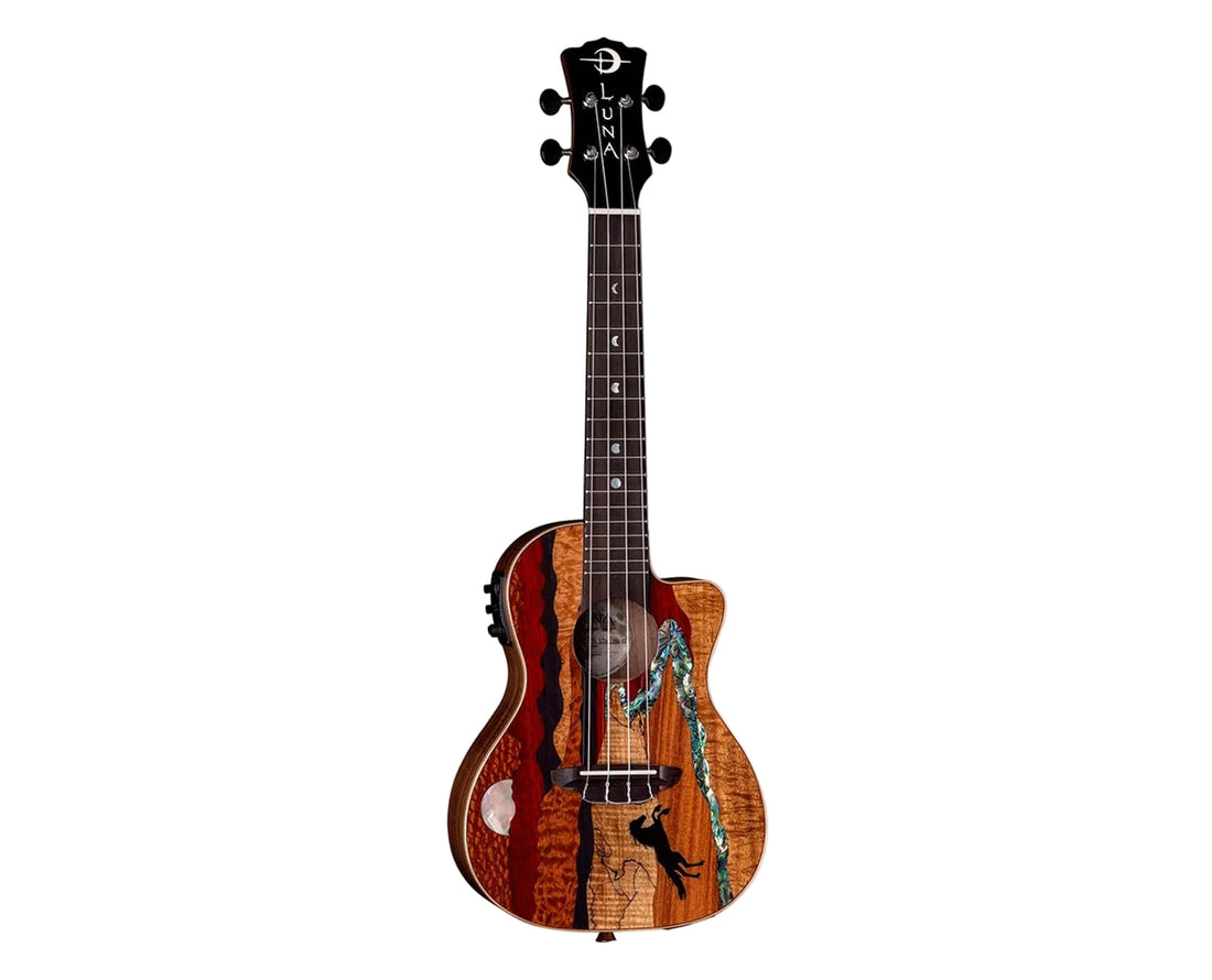 Luna Guitars Vista Stallion Concert Uke w/ Bag - Gloss Finish
