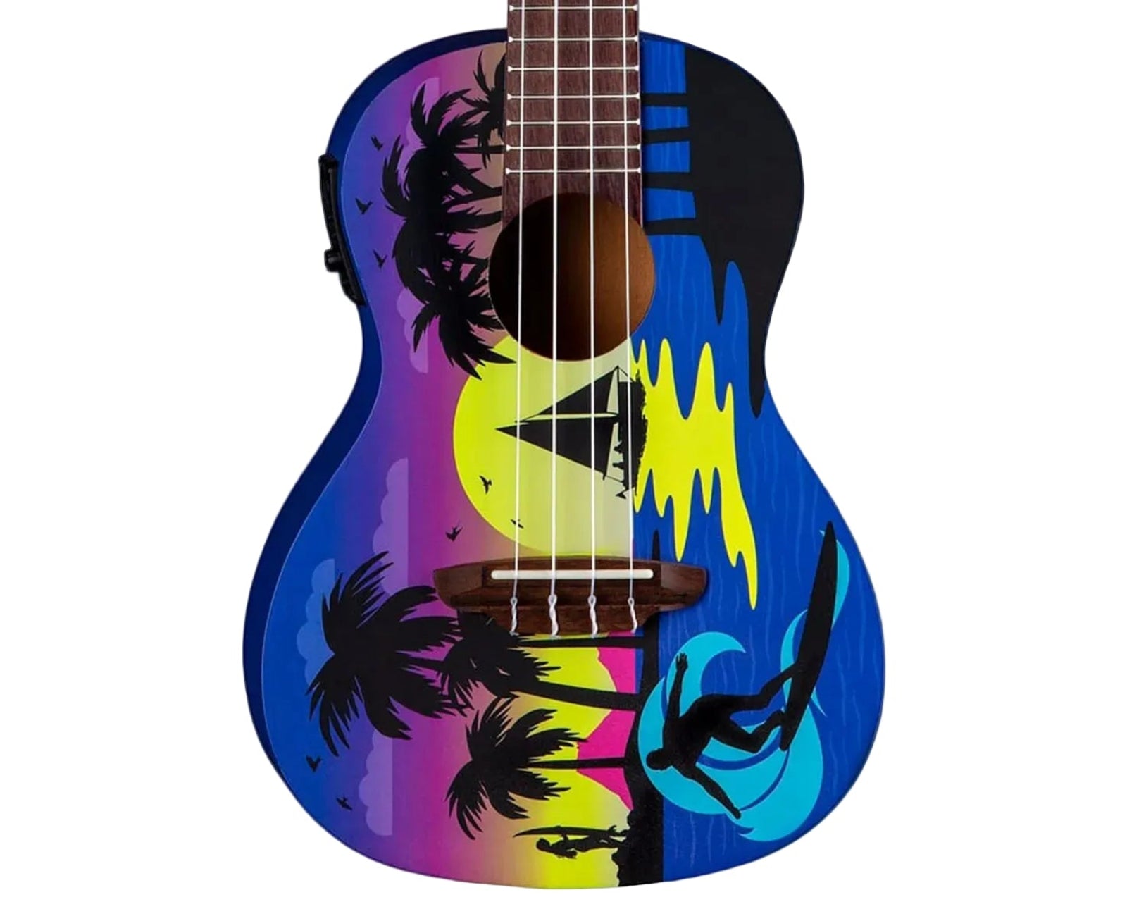 Luna Guitars Kauwela Summer Concert Ukulele - Satin Custom Kauwela Summer Graphic