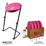 Panyard  Jumbie Jam Steel Drum Educators 4-Pack w/ Metal Z Stands - Pink W1180