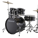 Ludwig  Accent Drive 5 Piece Complete Drum Set w/ Chrome Hardware - Black LC17511
