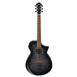 Ibanez  Cutaway Acoustic/Electric Flamed Maple Guitar w/ Walnut Fingerboard - Transparent Black Sunburst High Gloss AEWC400TKS