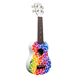 Amahi DDUK3 Soprano Ukulele w/ Bag Rainbow Flower DDUK-3