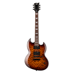 ESP  LTD Viper 256 Electric Guitar w/ Roasted Jatoba Fingerboard - Dark Brown Sunburst LVIPER256QMDBSB