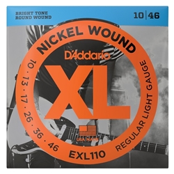 D'Addario  Nickel Wound Regular Light Electric Guitar Strings .010 | .046 EXL110