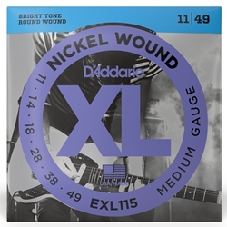 D'Addario  Nickel Wound Blues/Jazz Rock Electric Guitar Strings EXL115