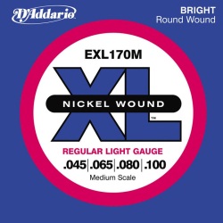 D'Addario EXL170M Nickel Wound Light Medium Scale Electric Bass Strings