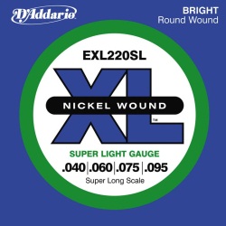 D'Addario EXL220SL Nickel Wound Super Light Super Long Scale Electric Bass Strings