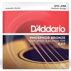 D'Addario  Phosphor Bronze Medium Acoustic Guitar Strings .013 | .056 EJ17