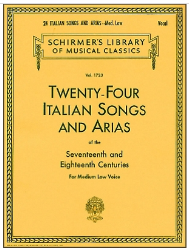 Twenty Four (24) Italian Songs And Arias Medium Low Voice - Book Only Vocl