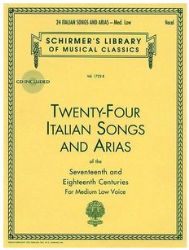 Twenty Four (24) Italian Songs And Arias Medium Low Voice - Book & CD Vocal