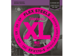 D'Addario EFX170-5 FlexSteels 5-String Bass, Light, 45-130, Long Scale
